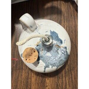 Stoneware Oil Lamp New Old Stock Made In Taiwan with Wick Never Used Vintage